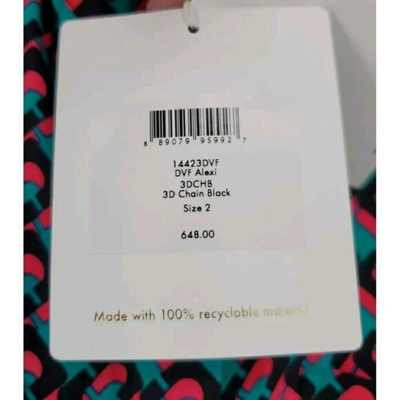 Diane Von Furstenberg DVF Silk Jumpsuit Blue Fuchsia Black Size 2 NWT $6… - Picture 9 of 16